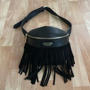 Guess Black Fringe Waist Bag
